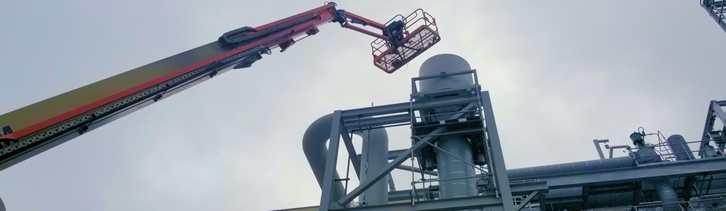 Power Plant Noise Control Engineers Measuring Steam Vent Sound